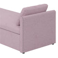 Modern Upholstered Chaise Lounger Daybed Small Single Daybed With 2 Drawers, No Mattress Needed, Perfect For Living Rooms & Home Office, Linen Fabric, Pink Pink Linen