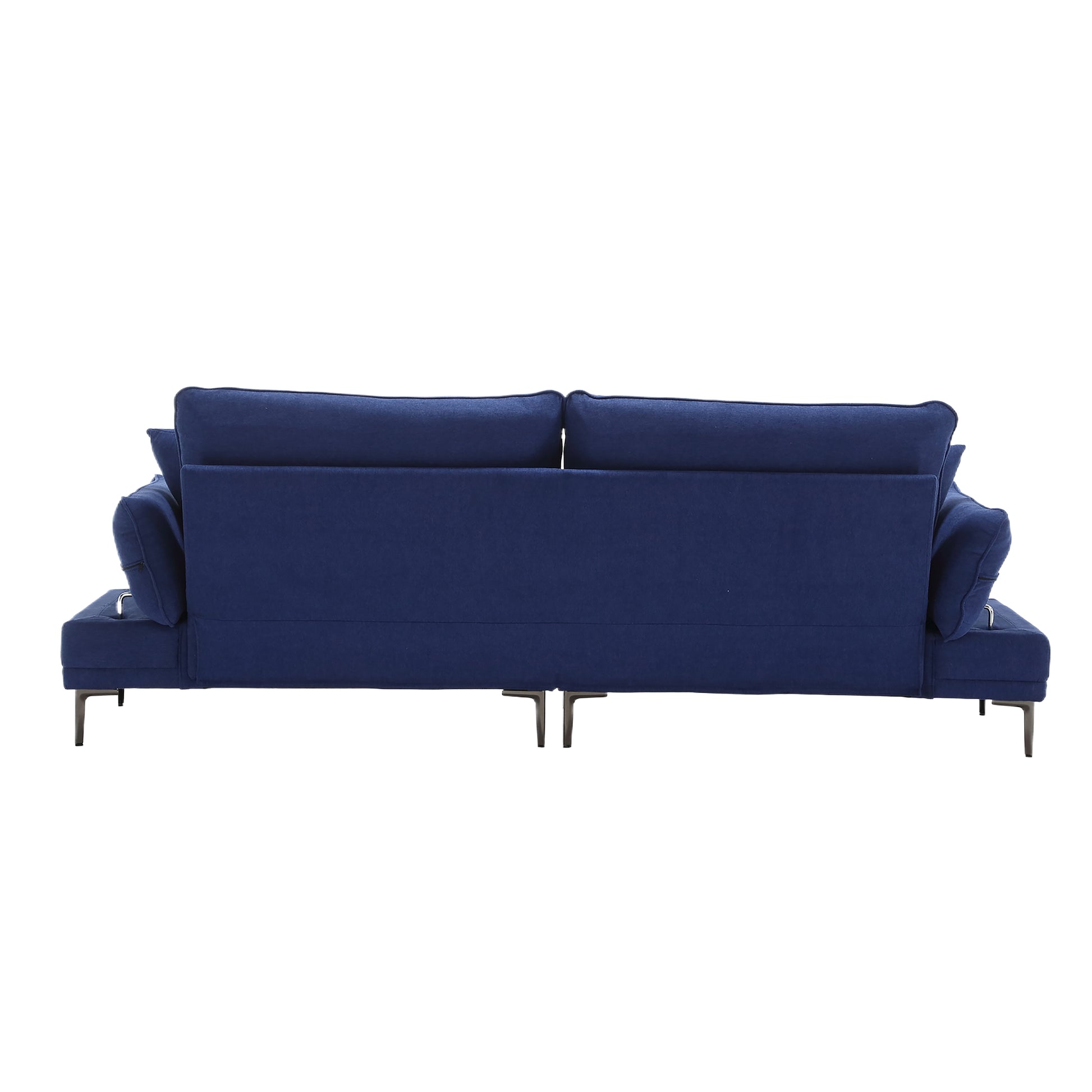 United Linen Sofaaccent Sofa Seat Sofa With Metal Feet Blue Linen 3 Seat