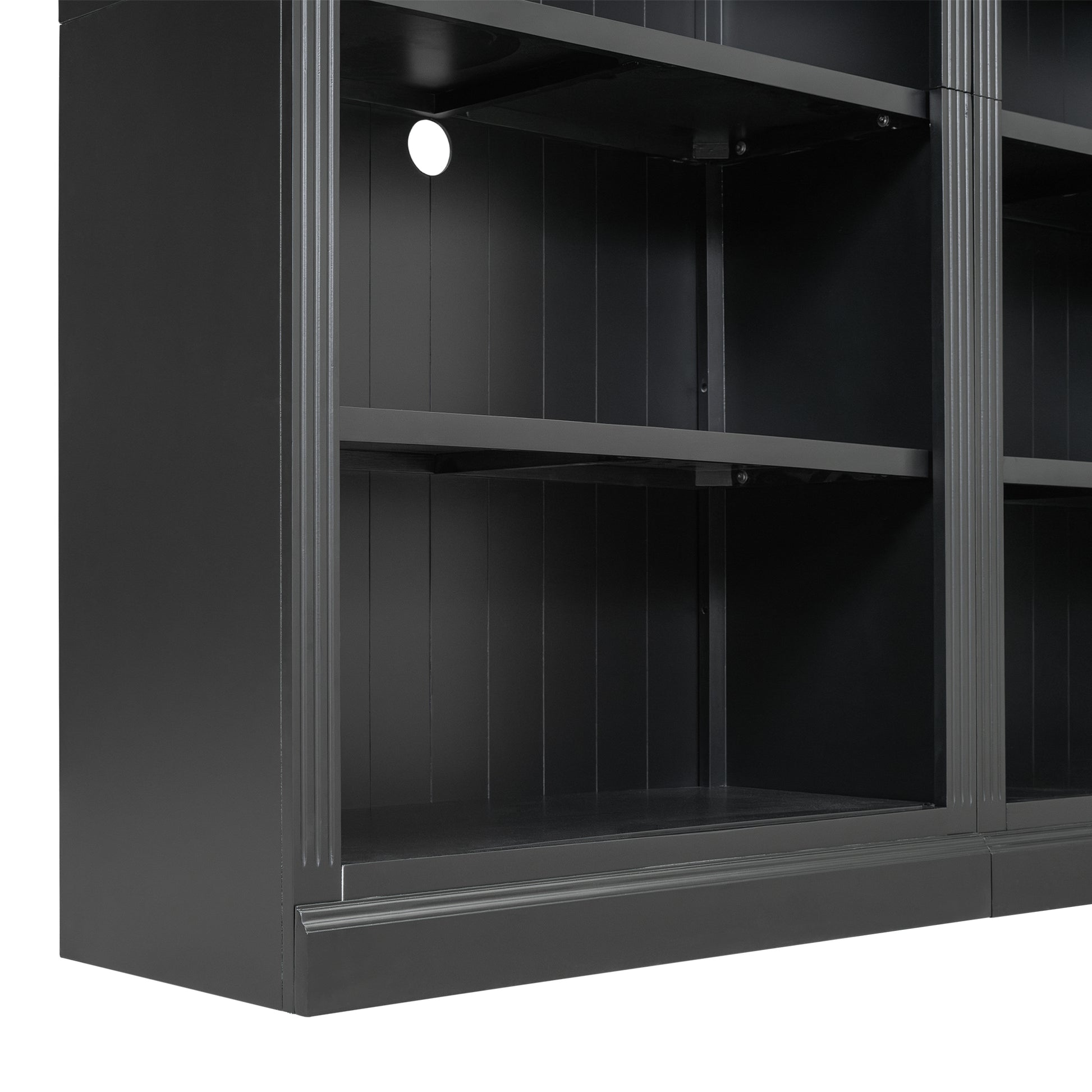83.4" Tall Wood Bookcase With Light Strip,5 Tier Decor Bookshelves With Adjustable Shelves,Storage Organizer For Cds Books Movies,Free Standing Storage Shelves For Living Room,Home Office,Black