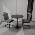 Black Circular Dining Table, 31.5 