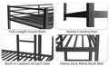 Metal Twin Over Full Bunk Bed Heavy Duty Sturdy Metal Noise Reduced Safety Guardrail No Box Spring Needed,Black Twin Black Metal Metal