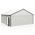 23Ft X 22Ft Double Garage Metal Shed With Side Entry Door White Garden & Outdoor Metal