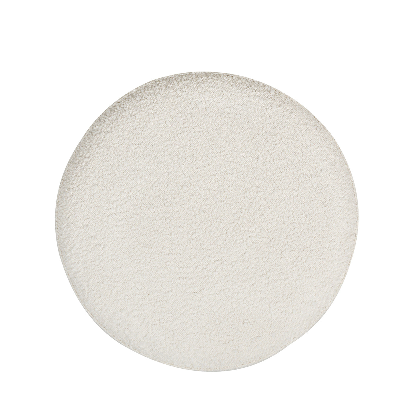 Fuji 19" Oversized Round Storage Ottoman, Ivory White Boucle White Foam Boucle
