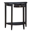 Black Console Table With Bottom Shelf Black Primary Living Space Transitional Pine Drawers Wood