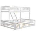 Twin Xl Over Queen Bunk Bed With Ladder And Guardrails, White Expected Arrival Time: 10.27 Box Spring Not Required Twin Xl White Wood Bunk Solid Wood Mdf