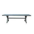 Modern Outdoor Aluminum Dining Bench, Dark Gray Dark Gray Aluminium