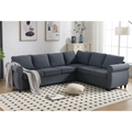 Arrived Sleeper Sofa, 2 In 1 Pull Out Couch Bed,6 Seater Sofa Bed, L Shaped Sleeper Sectional Sofa Couch,Riveted Sofa,104'' Large Combined Sofa Bed In Living Room, Dark Gray Gray Polyester Wood Primary Living Space Medium Soft Cushion Back Modern