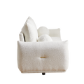Lamb'S Wool 2 Seater Cushion Sofa 90'' Comfortable Sofa For Living Room Bedroom And Other Casual Spaces Lamb'S Wool Sofa With 2 Cushions And 2 Ball Pillows. Beige Beige Foam Fabric 2 Seat