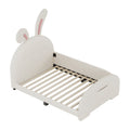 Twin Size Upholstered Rabbit Shape Princess Bed ,Twin Size Platform Bed With Headboard And Footboard,White Old Sku: Wf311629Aak White Pu