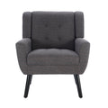 Modern Soft Teddy Material Ergonomics Accent Chair Living Room Chair Bedroom Chair Home Chair With Black Legs For Indoor Home Grey Teddy Fabric Grey Foam Upholstered