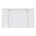 Twin Size Murphy Bed With Drawers, Cabinets And Usb Ports,White Twin White Mdf Lvl