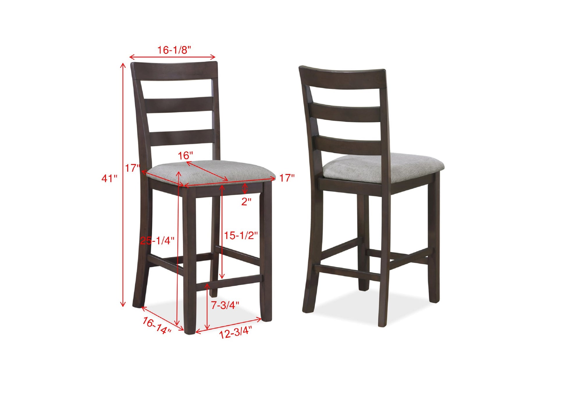 Rustic Farmhouse Transitional 5 Pc Counter Height Dining Set Square Table Wood Top Bottom Display Shelf Linen Look Fabric Upholstery Chair Wooden Dining Room Furniture Light Brown Finish Dinette Wood Wood Brown Ladder Back Gray Seats 4 Wood Dining Room