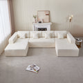 Chenille U Shaped Sectional Sofa Couch, Reversible & Spacious, Ultimate Comfort With Plush Cushions, Perfect For Modern Living Rooms Beige Medium Soft Foam Chenille 6 Seat