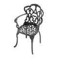 Cushions In Random Colors 3 Piece Set Of Cast Aluminum Patio Furniture With Cushions Yes Complete Patio Set Black Seats 2 Rust Resistant Frame Water Resistant Cushion Garden & Outdoor Complete Patio