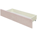 Queen Size Upholstered Platform Bed With Twill Headboard, Pullout Bed And Two Drawers, Flannel,Pink Queen Pink Mdf Lvl