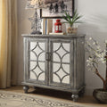 Weathered Grey 2 Door Console Table Grey Primary Living Space Modern Rubberwood Drawers Rectangular Wood
