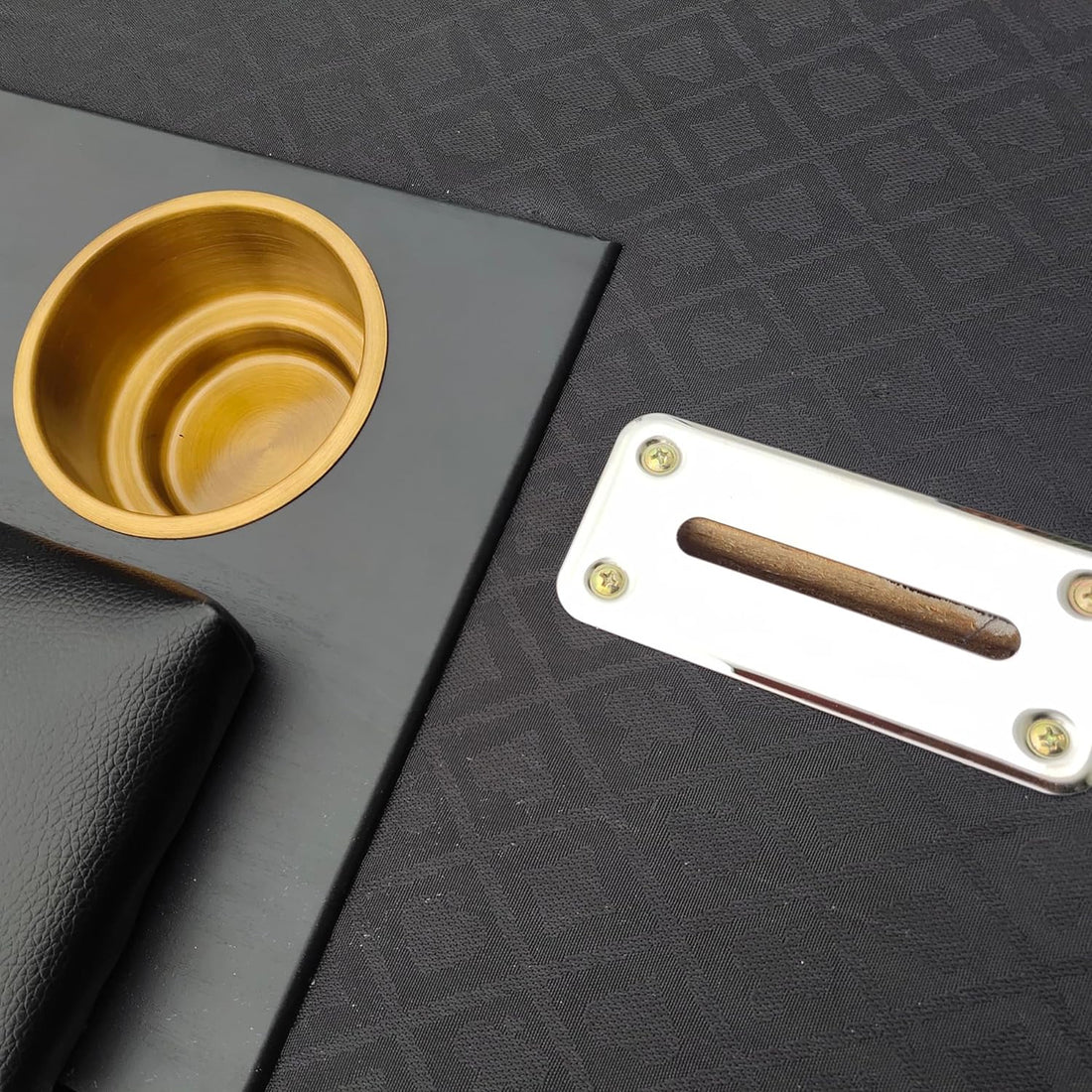 Ino Design 96" Elite Oval Dark Knight Waterproof Felt Poker Table Top Only Black Black Modern Mdf