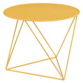 Yellow Geometric Metal Base Accent Table Yellow Primary Living Space Round Metal Sled