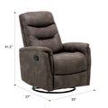 Korka Brown Swivel Gliding Recliner Brown Foam Engineered Wood