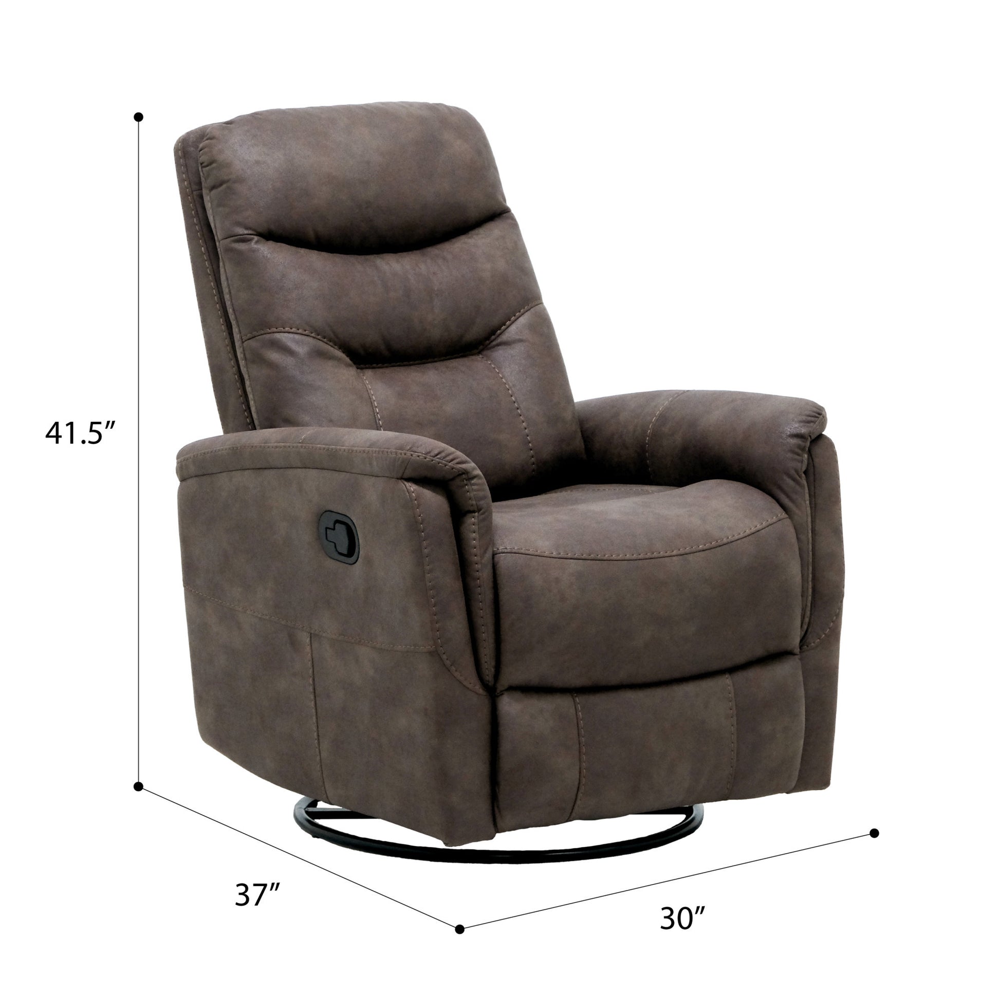 Korka Brown Swivel Gliding Recliner Brown Foam Engineered Wood