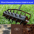 Lawn Aerators, Gardens, Yards, Loose Soil In Farmland,Gardening Lawn Aerator Tool, Upgraded Heavy Duty Aerator Lawn Soil Penetrator Spikes, For Garden Grass Patio Yard. Black Iron
