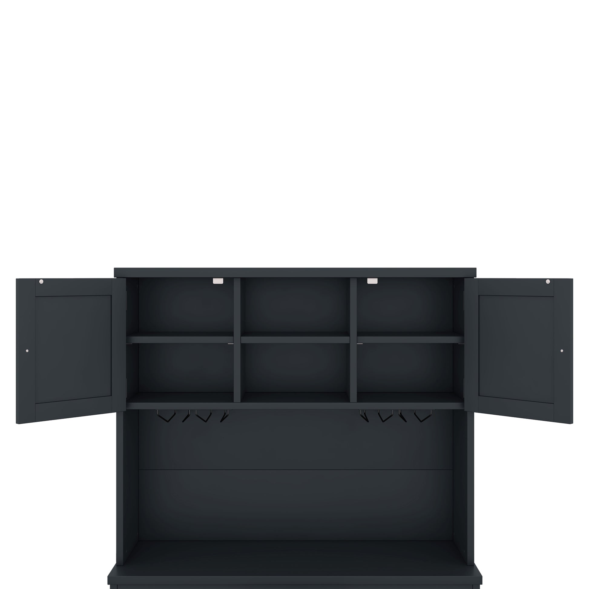 Coffee Bar Cabinet Kitchen Cabinet With Storage, Farmhouse Wine Cabinet With Drawers Shelves And Cabinets, Buffet Cabinet Wine & Glass Racks For Dining Room, Kitchen, Dark Blue Antique Blue Particle