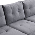 Sectional Sofa Set For Living Room With L Shape Chaise Lounge ,Cup Holder And Left Hand With Storage Chaise Modern 4 Seat Grey Grey Fabric 4 Seat