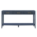 High Quality Entryway Console Table With Vertical Stripe Drawers, Long Legs,Suitable For Entryway, Hallway, Living Room, Foyer, Corridor Navy Blue Primary Living Space American Design Mdf