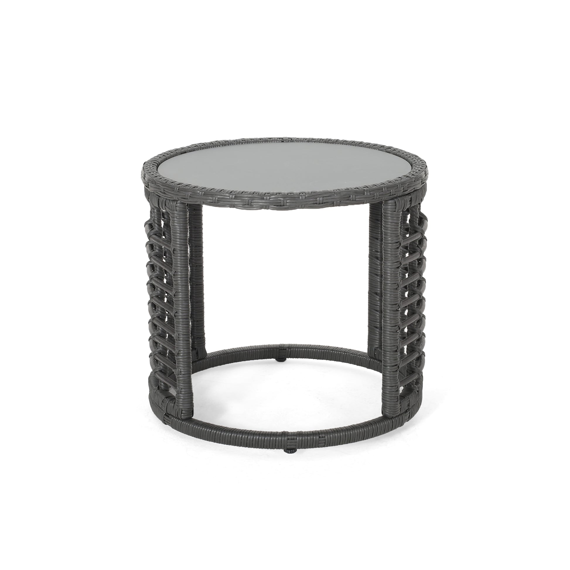 Tatiana Side Table Grey Rattan
