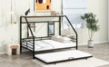 Full Size Metal House Bed With Trundle, Black Full Black Metal