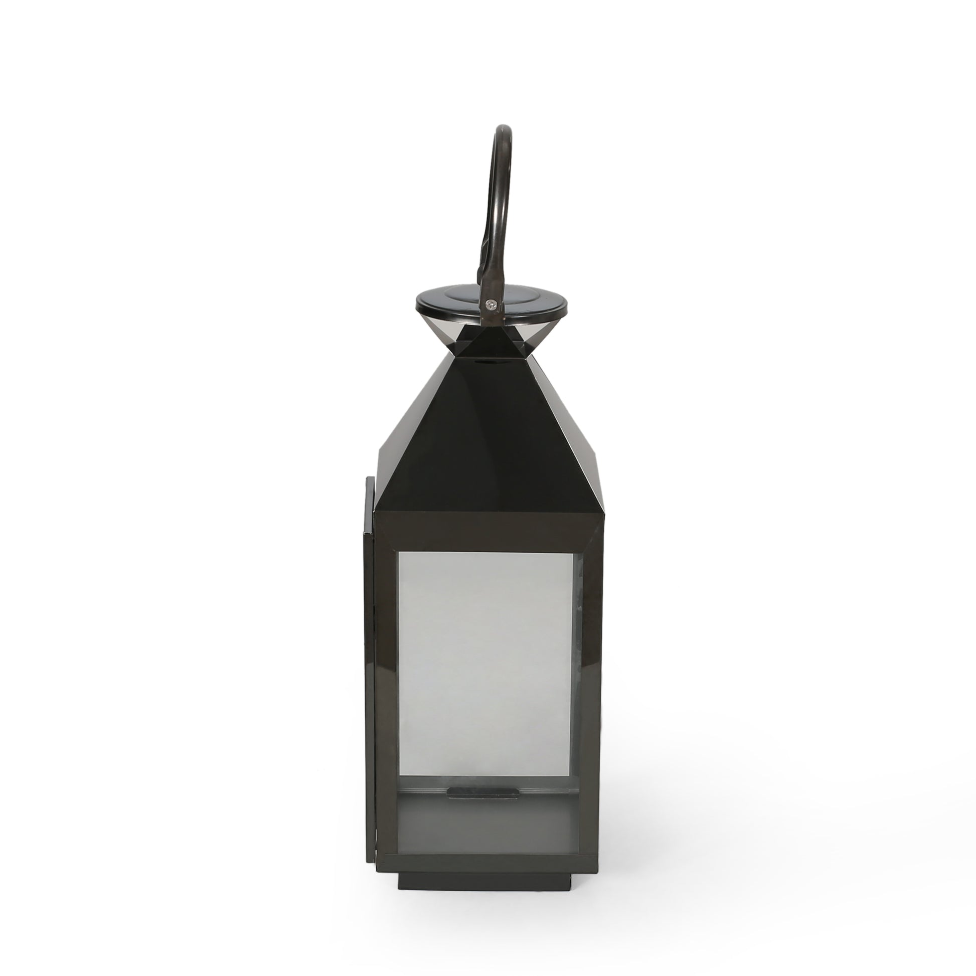 Tulsa 16"H Stainless Steel Lantern Black Stainless Steel
