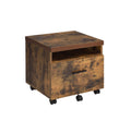 Bob Weathered Oak & Black Finish File Cabinet Oak Metal,Synthetic Wood
