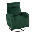Jiada Upholstered Swivel Glider.Flannel Fabric.Rocking Chair For Nursery In Dark Green.Modern Style One Left Bag Dark Green Primary Living Space Foam Fabric Metal