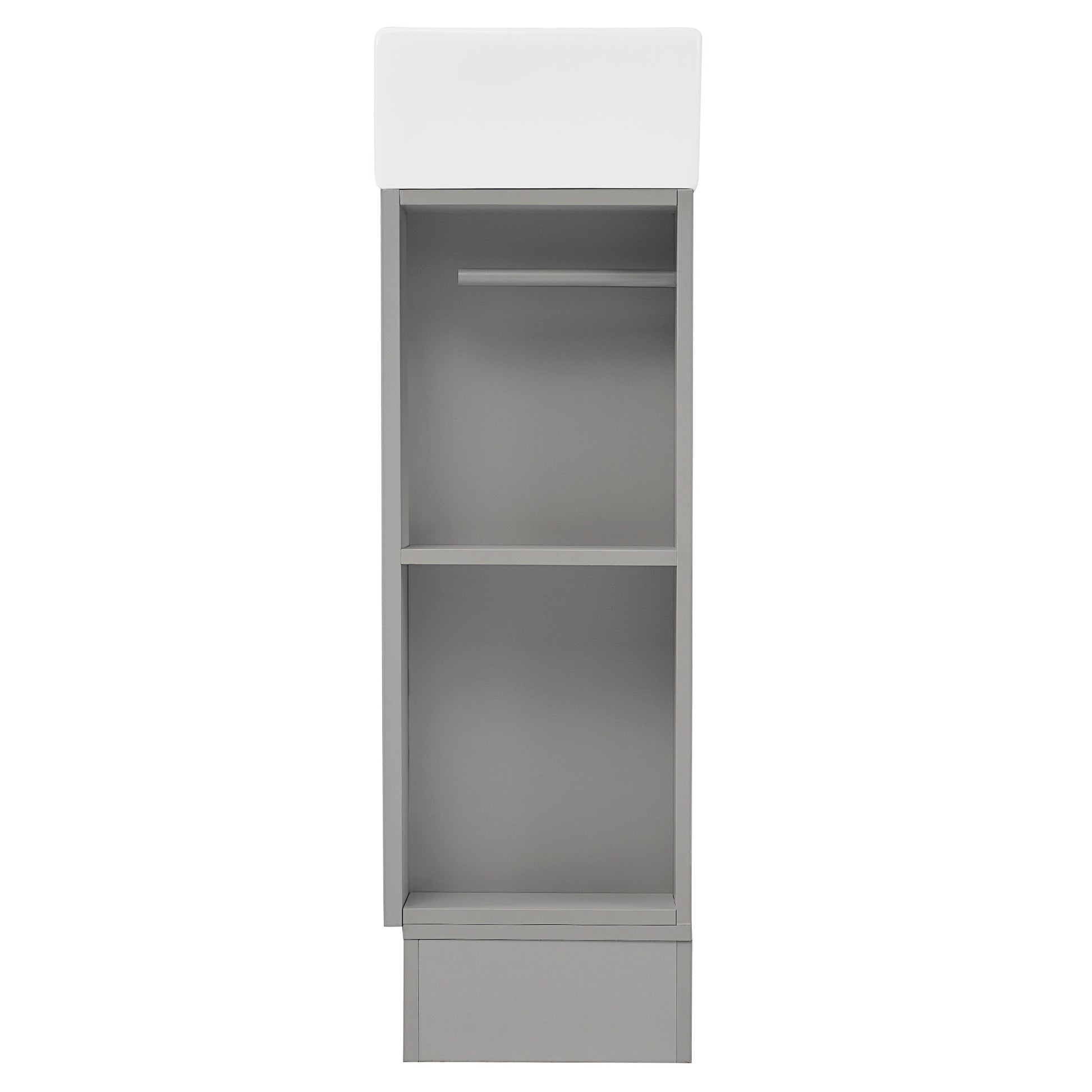 18.6" Bathroom Vanity With Sink, Bathroom Vanity Cabinet With Two Tier Shelf, Left Or Right Orientation, Grey Grey Mdf