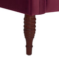 Samuel Tufted Roll Arm Chaise Lounge, Burdy Velvet Burgundy Foam Velvet