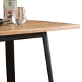 Retro Natural And Black Square Bar Table Natural Black Primary Living Space Modern Pine Rectangular Wood Metal