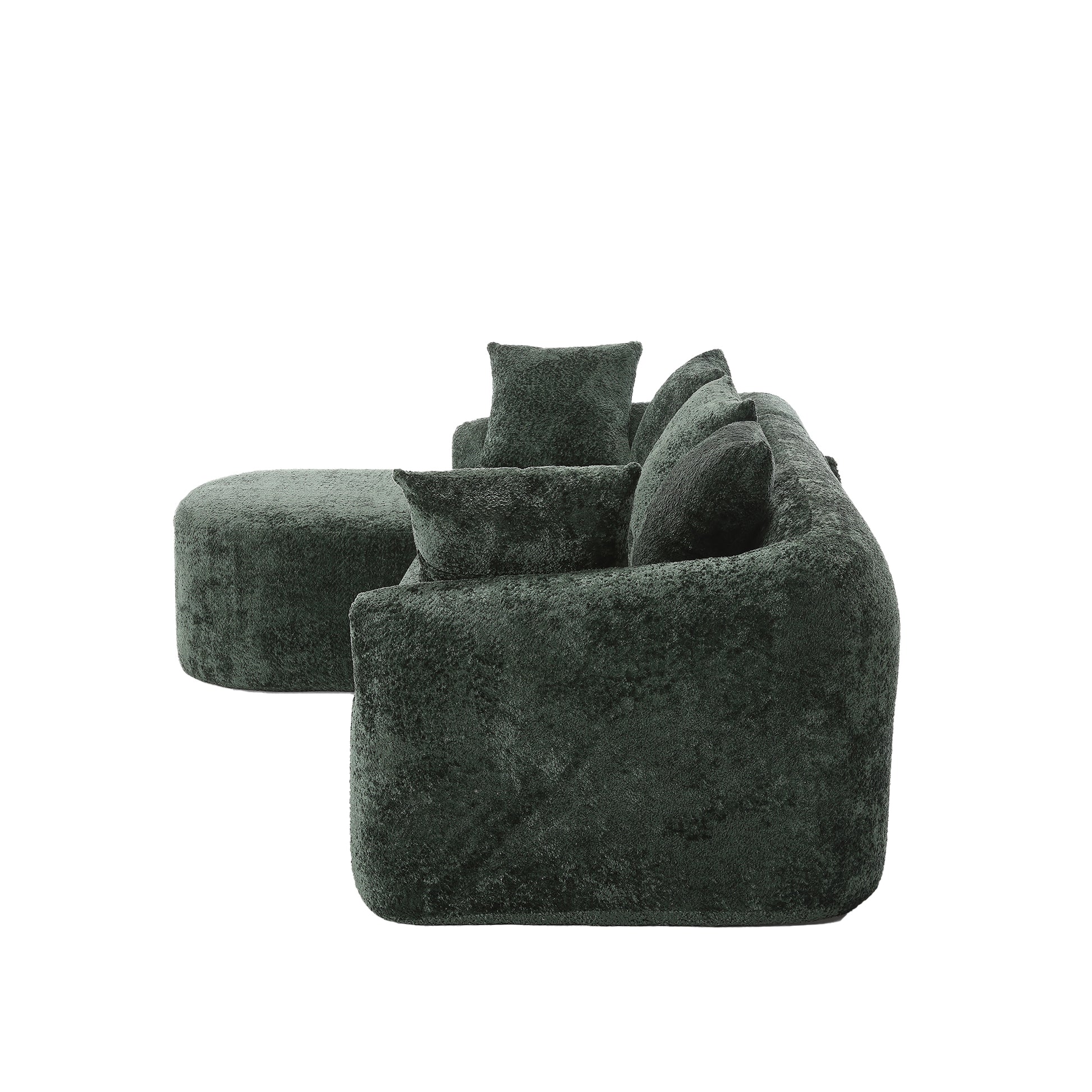Coolmore Boucle Sofa 3 Seater For Living Room Oversized Comfy Sofa L Shape Sofa Couch With Chaise Home Furniture Sleeper Sectional Sofa For Apartment, Office Left Hand Facing Green Green Primary Living Space Foam Boucle 3 Seat