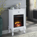 White 1 Drawer Fireplace With Queen Ann Leg Electric White Primary Living Space Freestanding Wood Electric