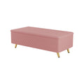 2 Pieces Bedroom Sets Queen Size Upholstered Bed Frame, Modern Corduroy Storage Ottoman,Pink Queen Pink 2 Piece Set Solid Wood Mdf