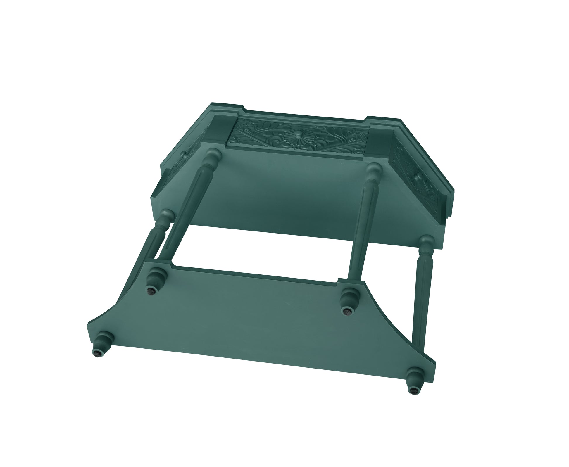 1 Drawer End Table,Side Table,Elegant Carved 1 Drawer End Table For Living Room Bed Room Study Entryway Dark Green American Design Mdf