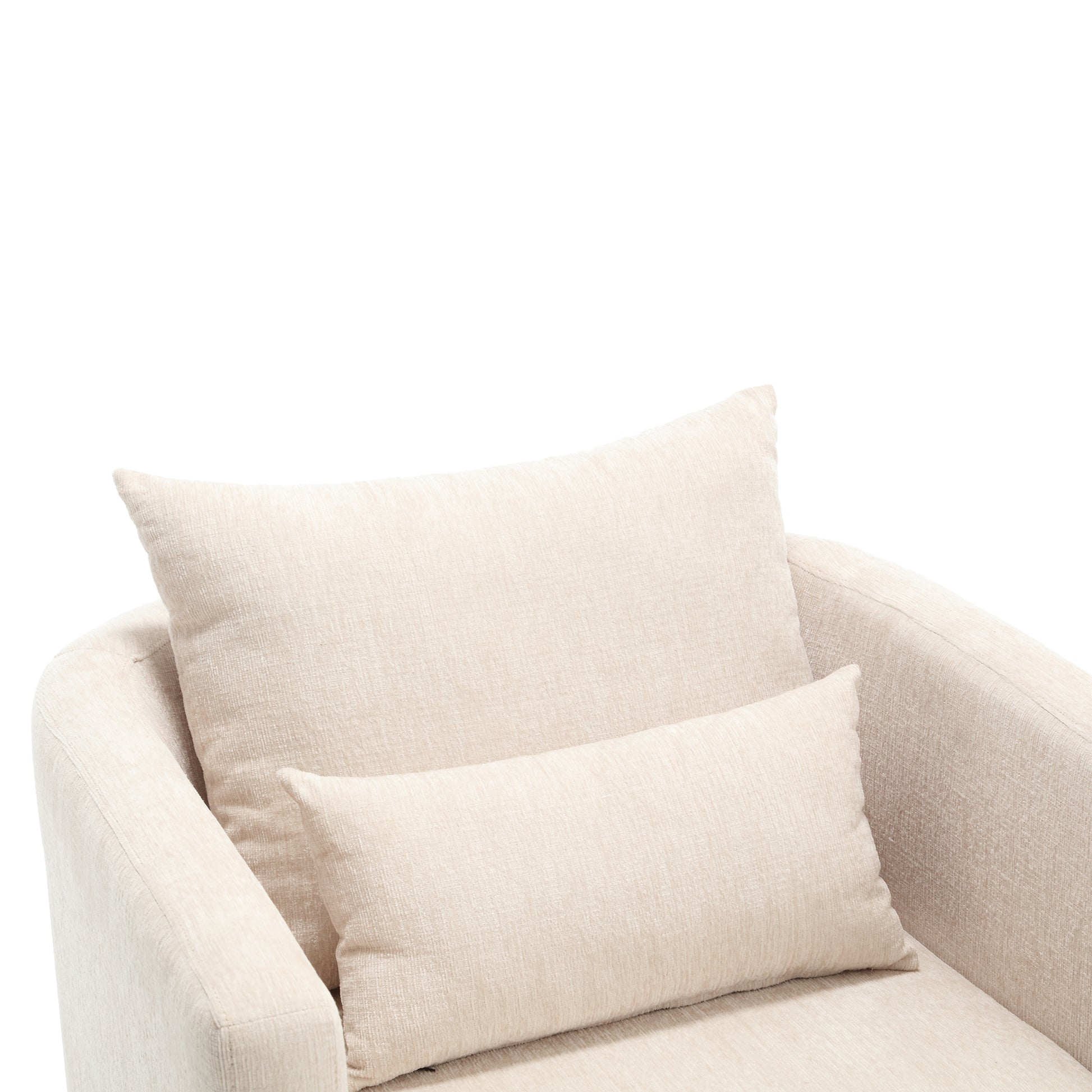 Coolmore Swivel Barrel Chair, Comfy Round Accent Sofa Chair For Living Room, 360 Degree Swivel Barrel Club Chair, Leisure Arm Chair For Nursery, Hotel, Bedroom, Office, Lounge Beige Chenille Beige Primary Living Space Foam Chenille