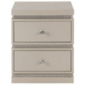 Ivory 2 Drawer Accent Table With Faux Diamonds Border Ivory Primary Living Space Traditional Drawers Rectangular Mdf