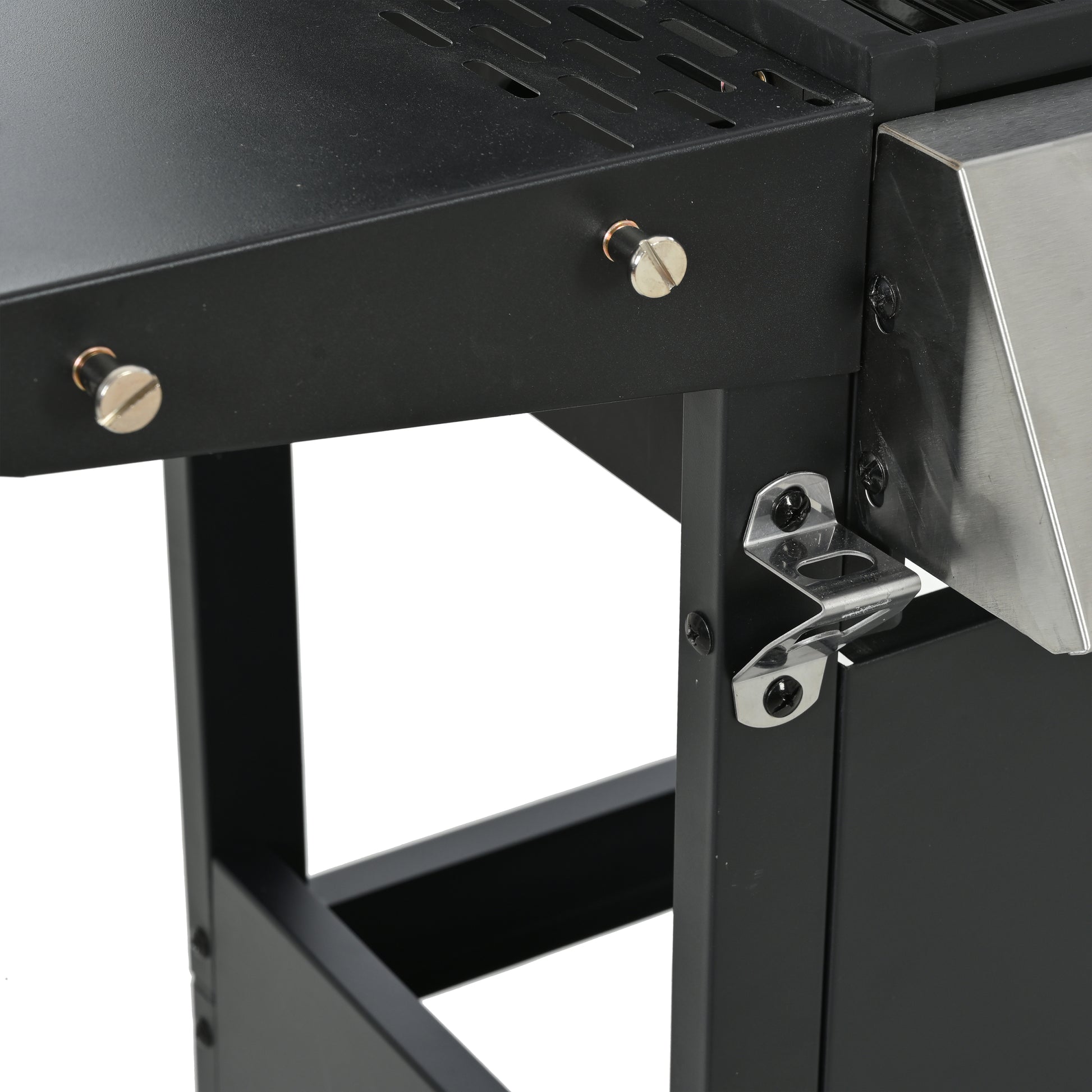 Propane Gas Grill 4 Burner Barbecue Grill, Stainless Steel 34,000 Btu Patio Garden Barbecue Grill With Two Shelves, Lid, Wheels And Bottle Opener Black Iron