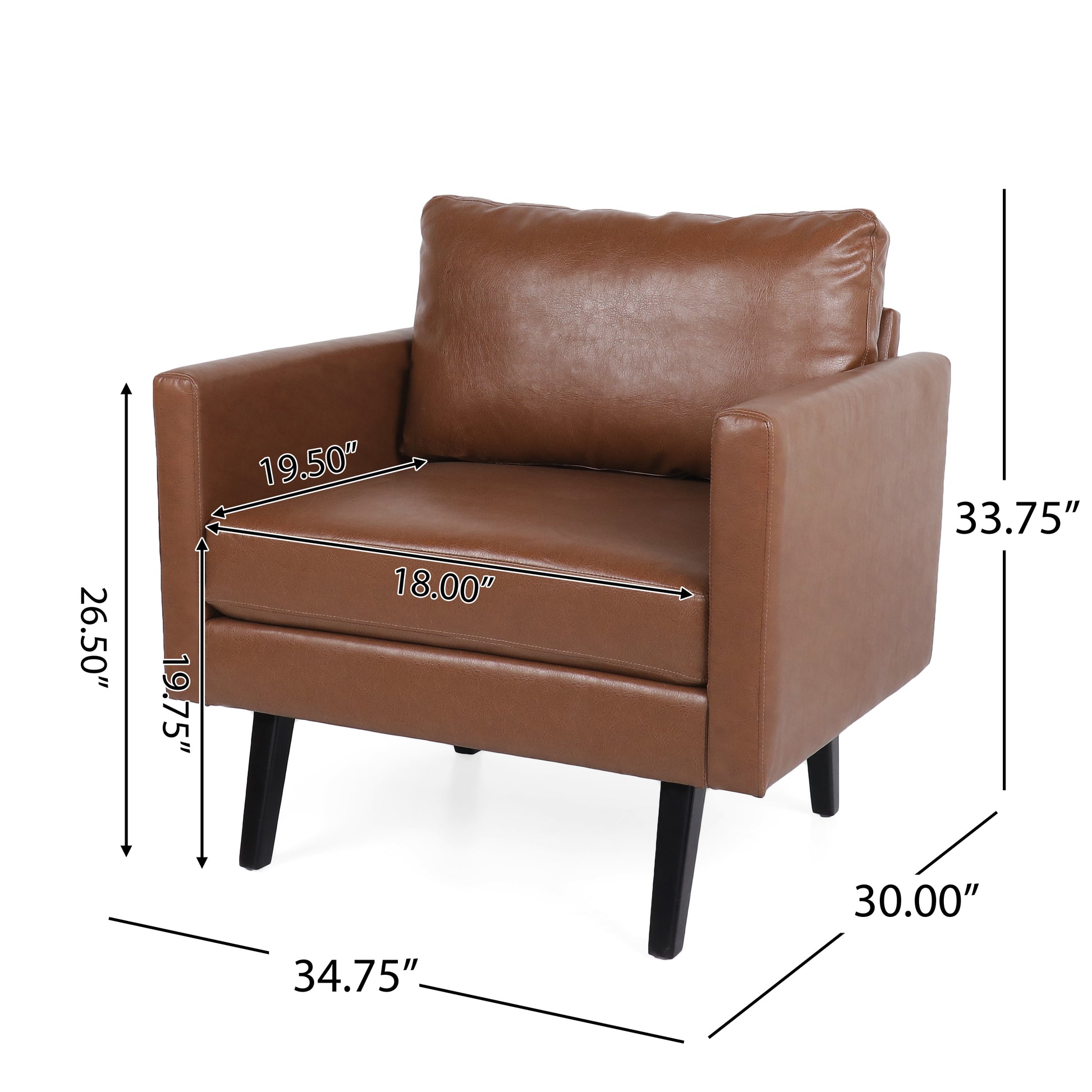 Club Chair Light Brown Pu