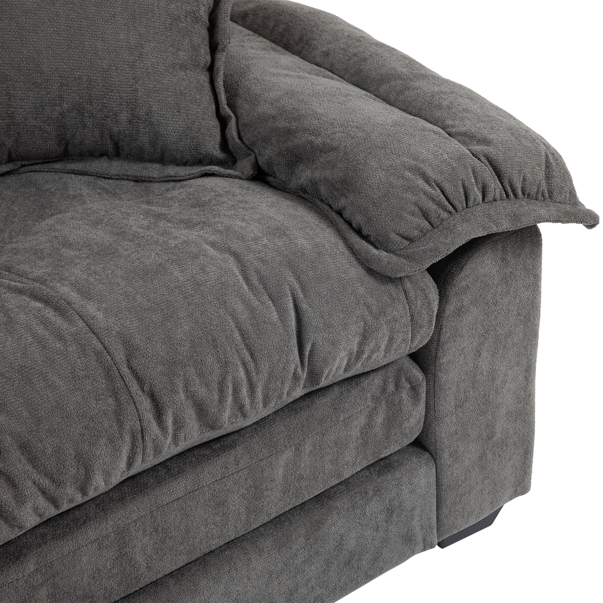 84" Chenille Recliner Sofa Small Sofa Loveseat Deep Seat Sofa Couch With 2 Throw Pillows & Memory Foam For Living Room Apartment Office Lounge Grey Grey Memory Foam Chenille,Upholstered 2 Seat