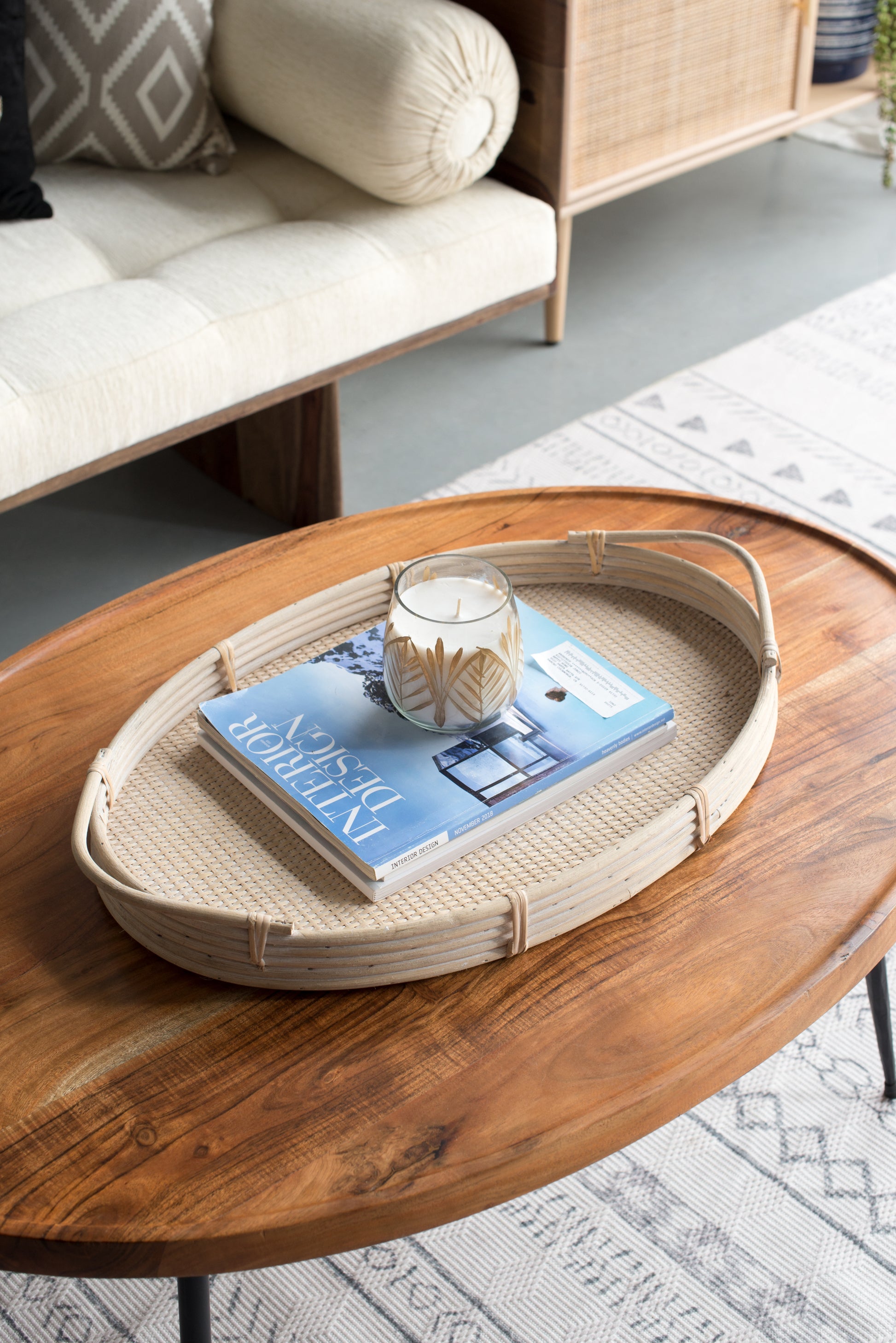 39X26X16" Oval Cofe Table Brown Wood