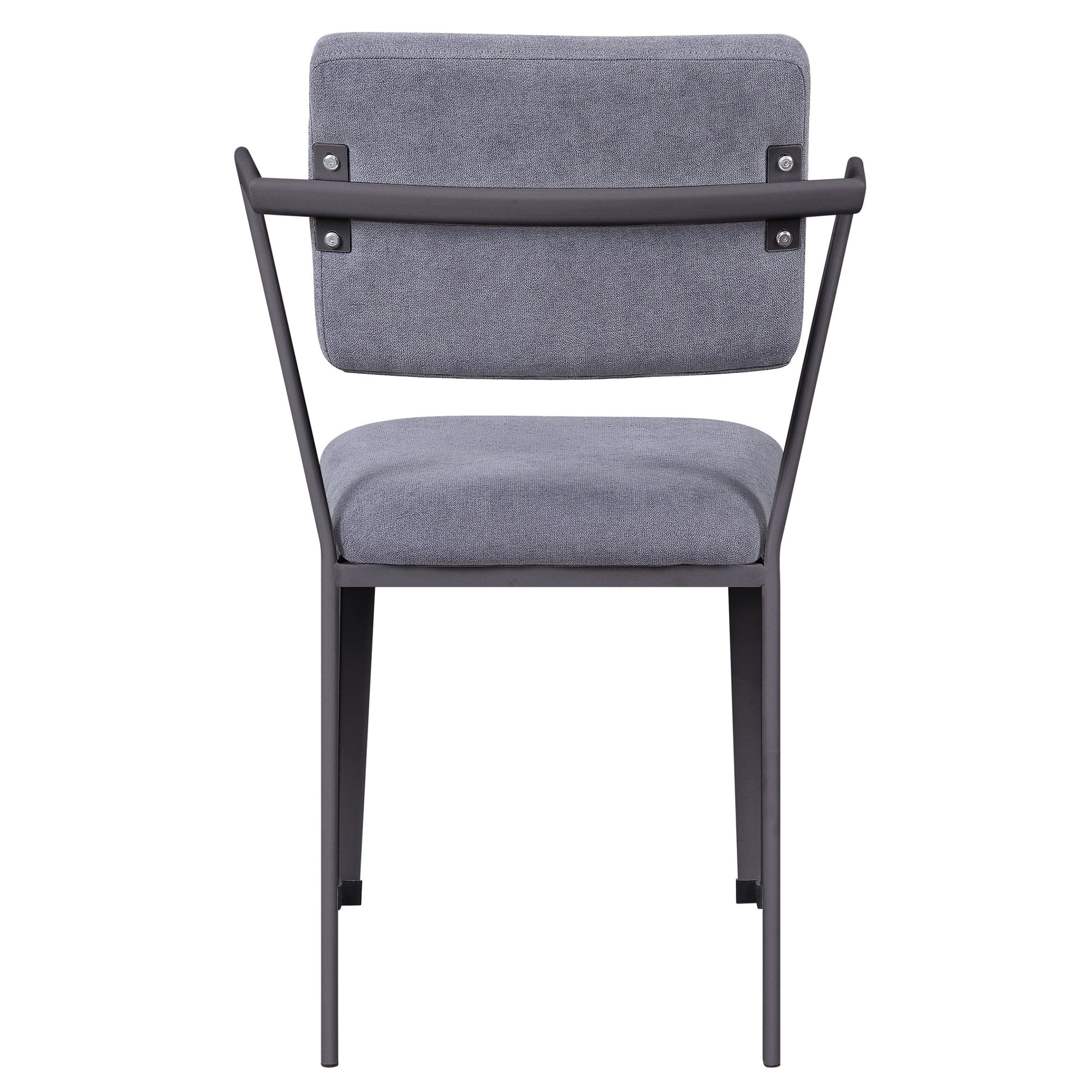 Grey And Gunmetal Open Back Dinning Chairs Set Of 2 Grey Primary Living Space Modern Fabric Metal