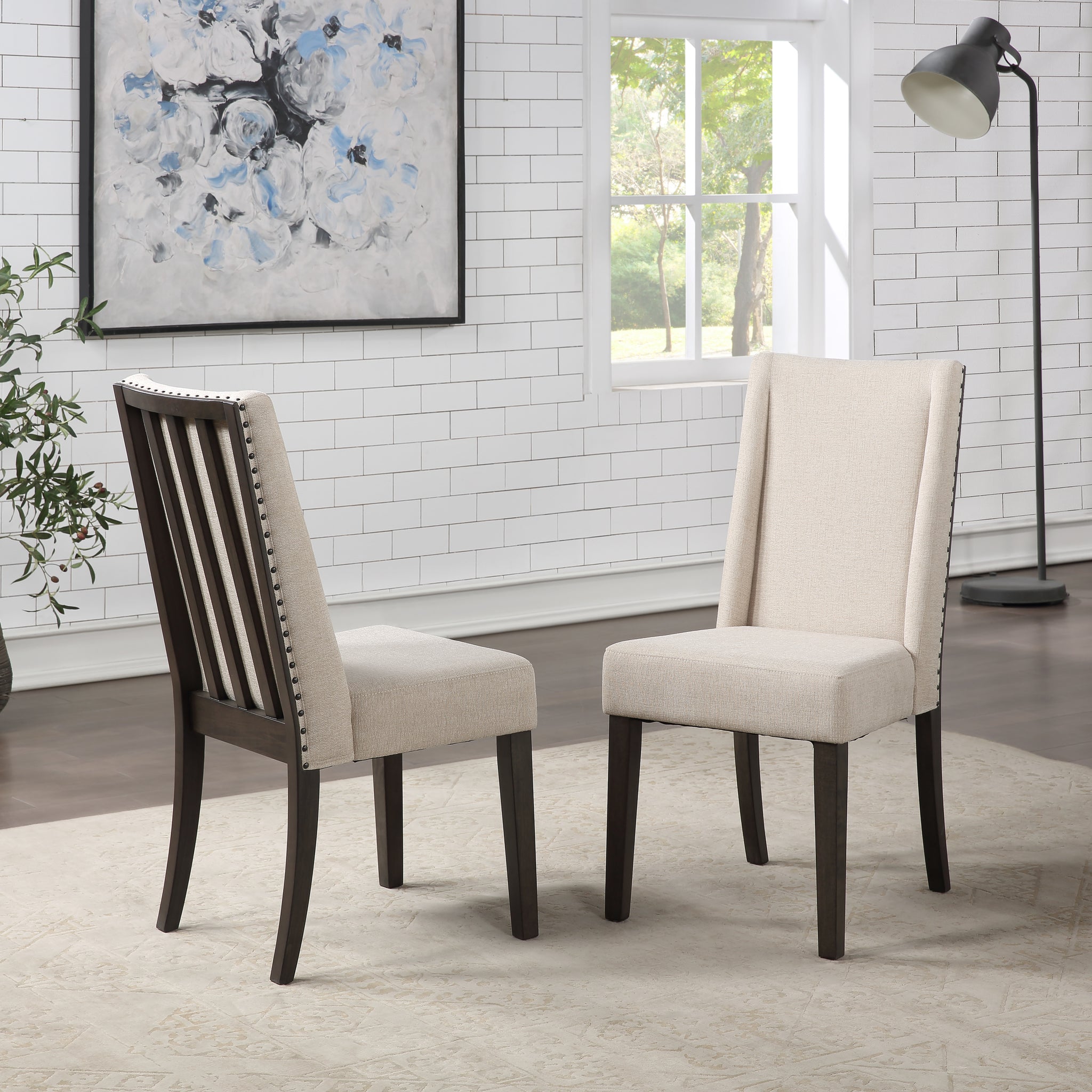 Napa Upholstered Side Chair Set Of 2 Dark Brown Dark Brown Wood