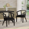 Dining Chair Set Of 2 Black Velvet