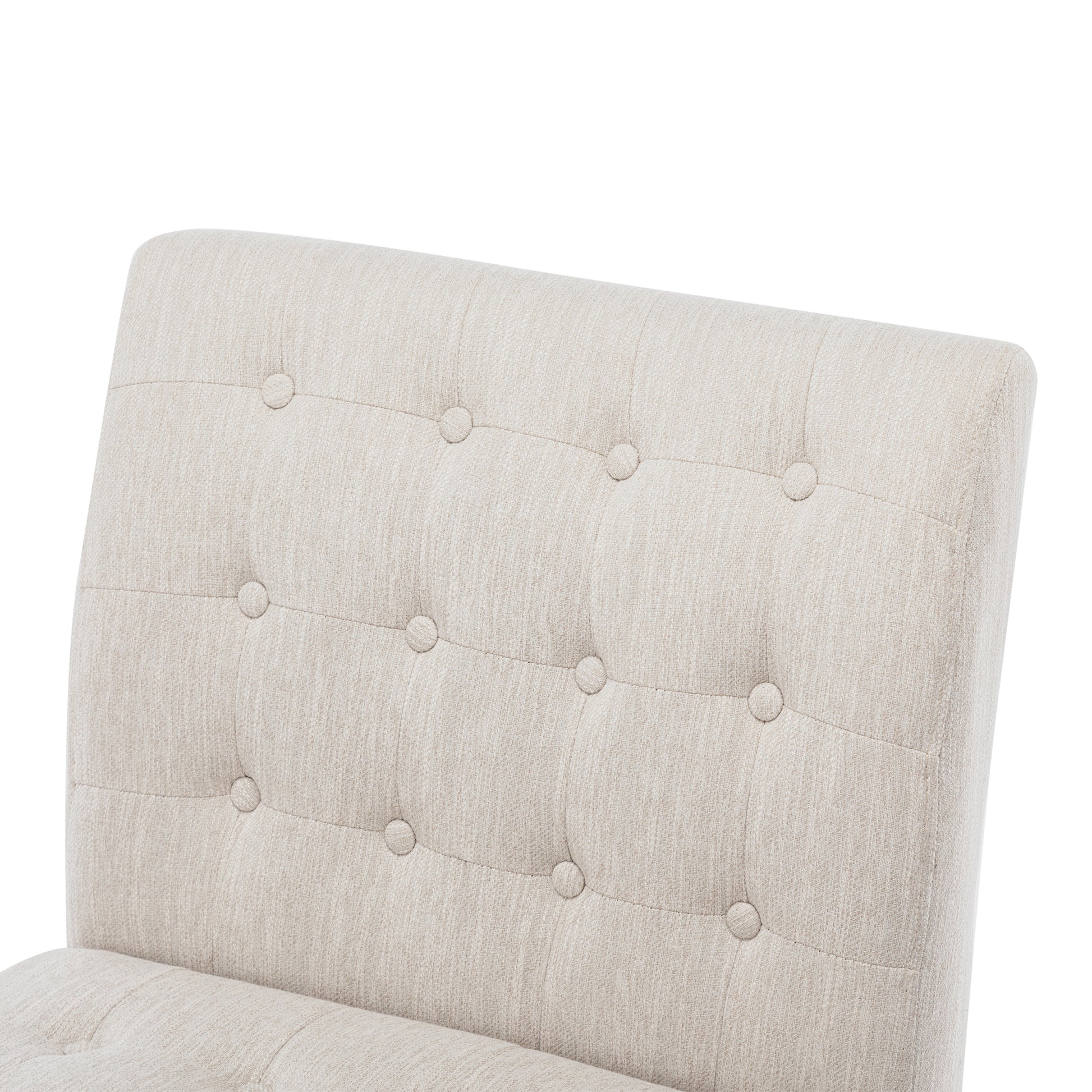 Accent Chair Beige Fabric